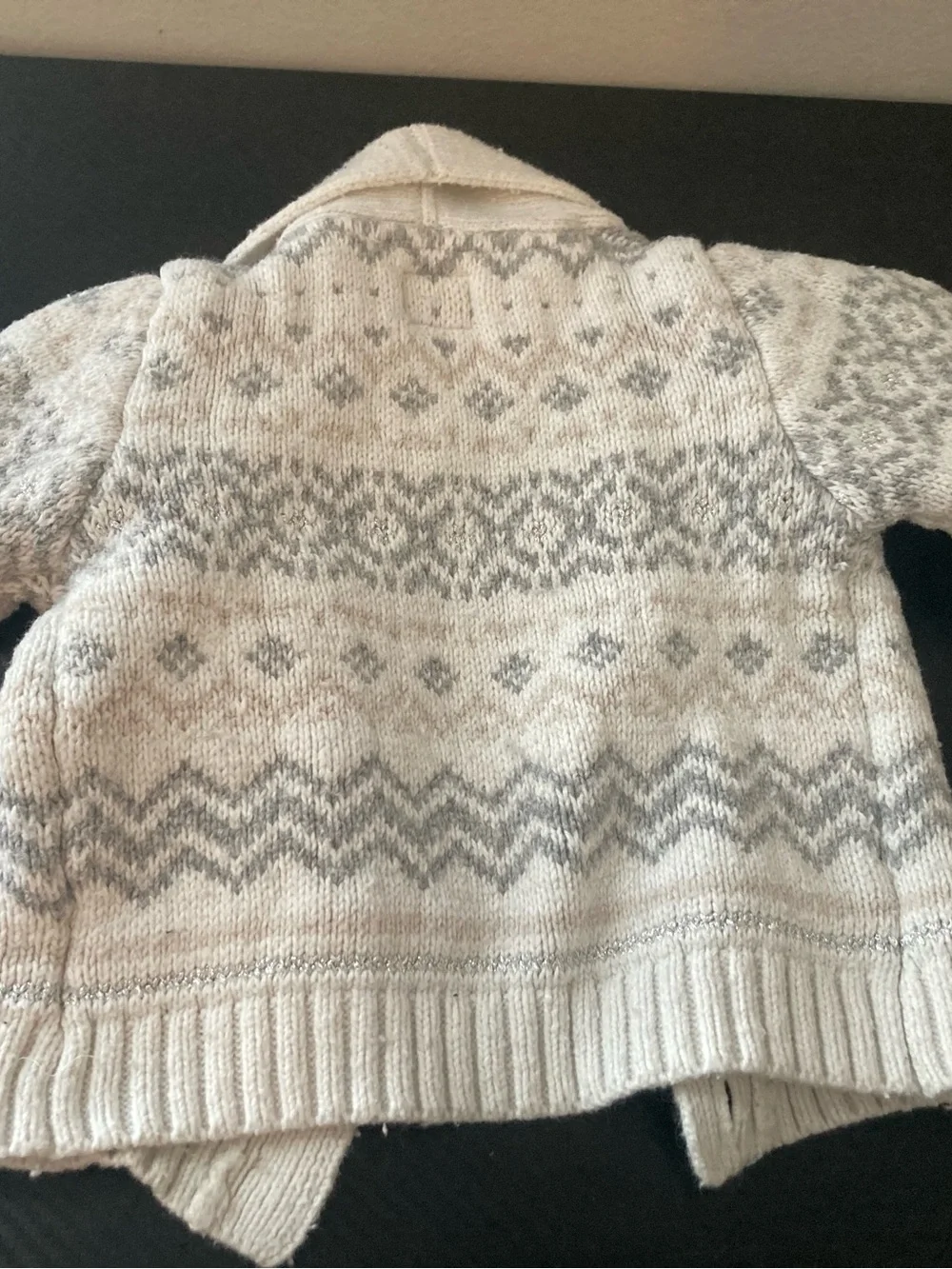 OshKosh B'gosh Cream & Gray Fair Isle Knit Cardigan